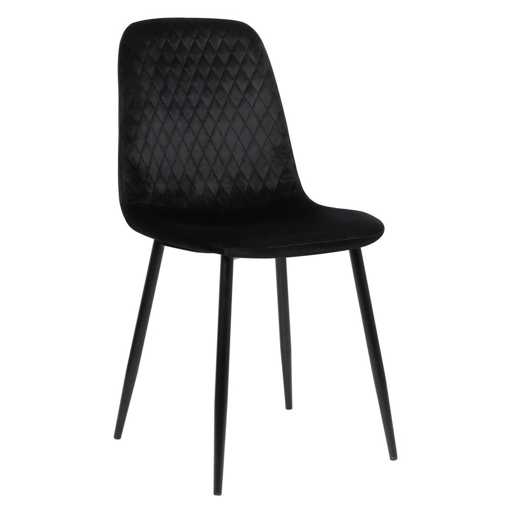 Silla de Confidente DOGMA, Robusta Estructura Metálica, en Terciopelo color Negro