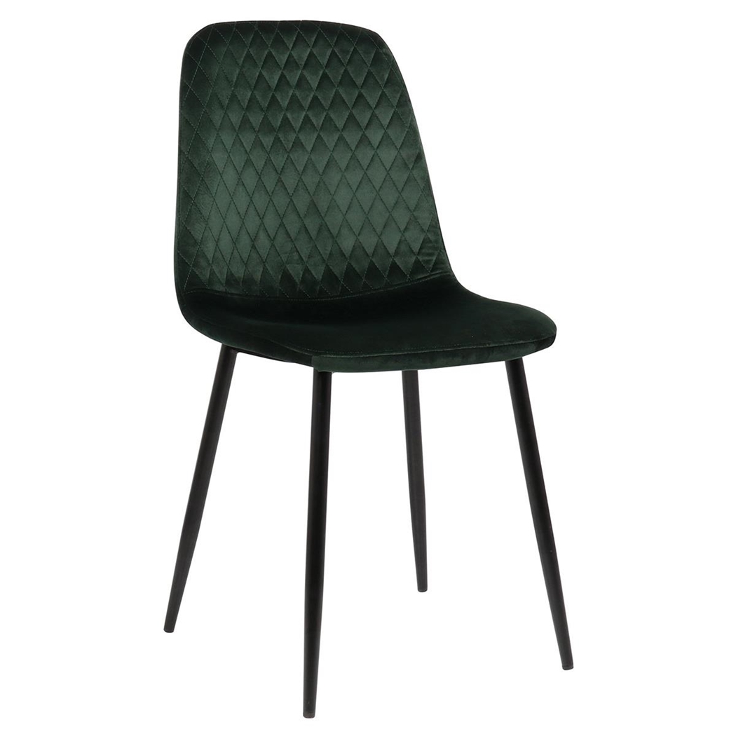 Silla de Confidente DOGMA, Robusta Estructura Metálica, en Terciopelo color Verde