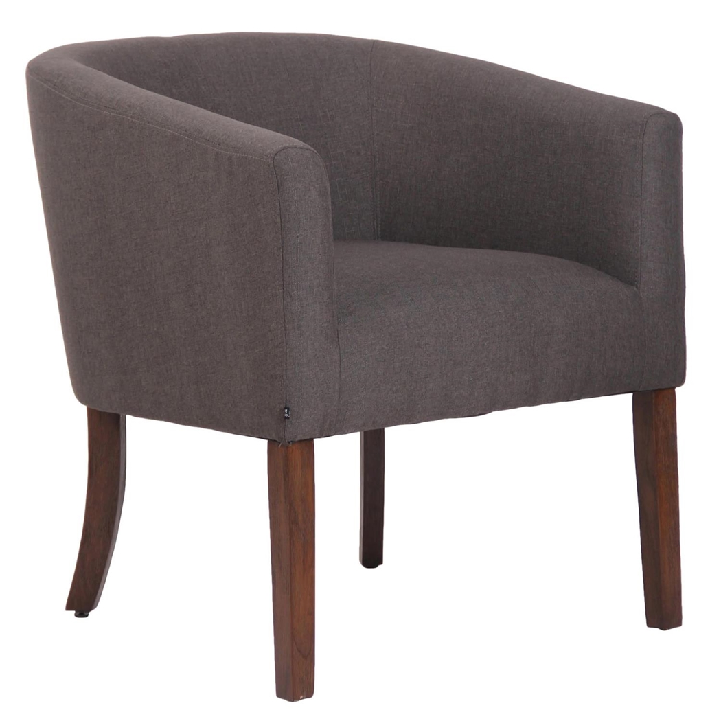 Silla de Confidente THEO, Patas de Madera Oscuras, en Tela color Gris Oscuro