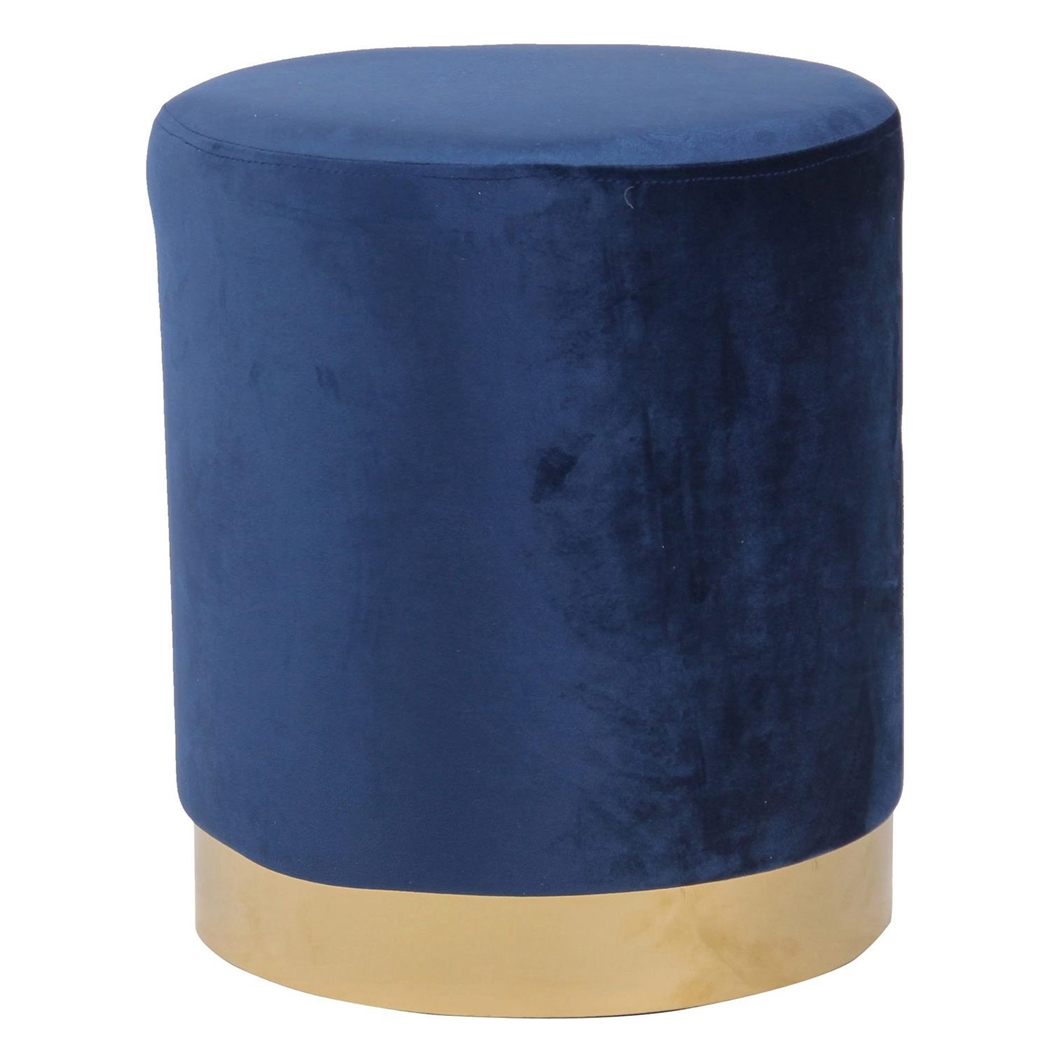 Taburete TIBET TERCIOPELO, Elegante Diseño Vanguardista, en Color Azul