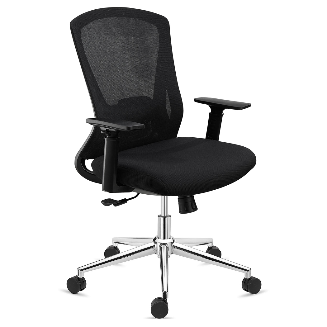 DEMO# Silla Ergonómica RIVER, Cómoda y de Diseño, Uso Intensivo 8H, En Malla Negra