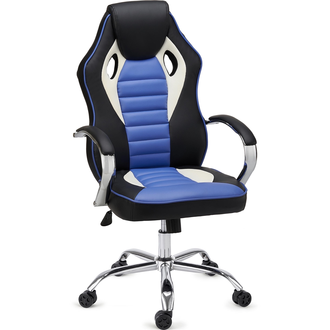 Silla de Oficina Gaming MONTECARLO, Brazos y Base en Metal, Muy Cómoda y Resistente, En Azul