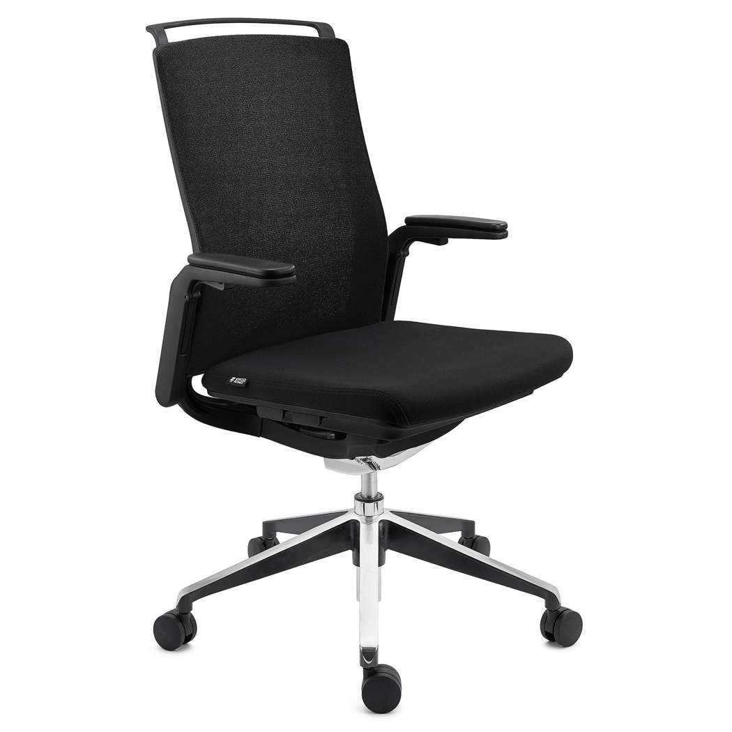 DEMO# Silla de Oficina Ergonómica VELVET, Uso Profesional 8H, Elegante Diseño, Ajustable, En Negro