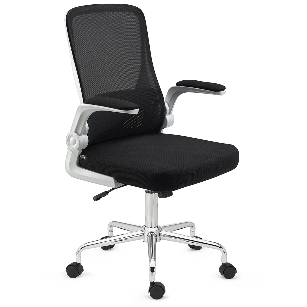 DEMO# Silla de Oficina FOLD, Respaldo y Brazos Abatibles, Cómoda y Práctica, En Blanco y Negro