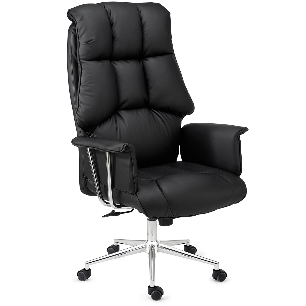 DEMO# Sillón de Oficina PRESIDENT, Máximo Confort, Doble Acolchado, Muy Elegante, Piel Negra