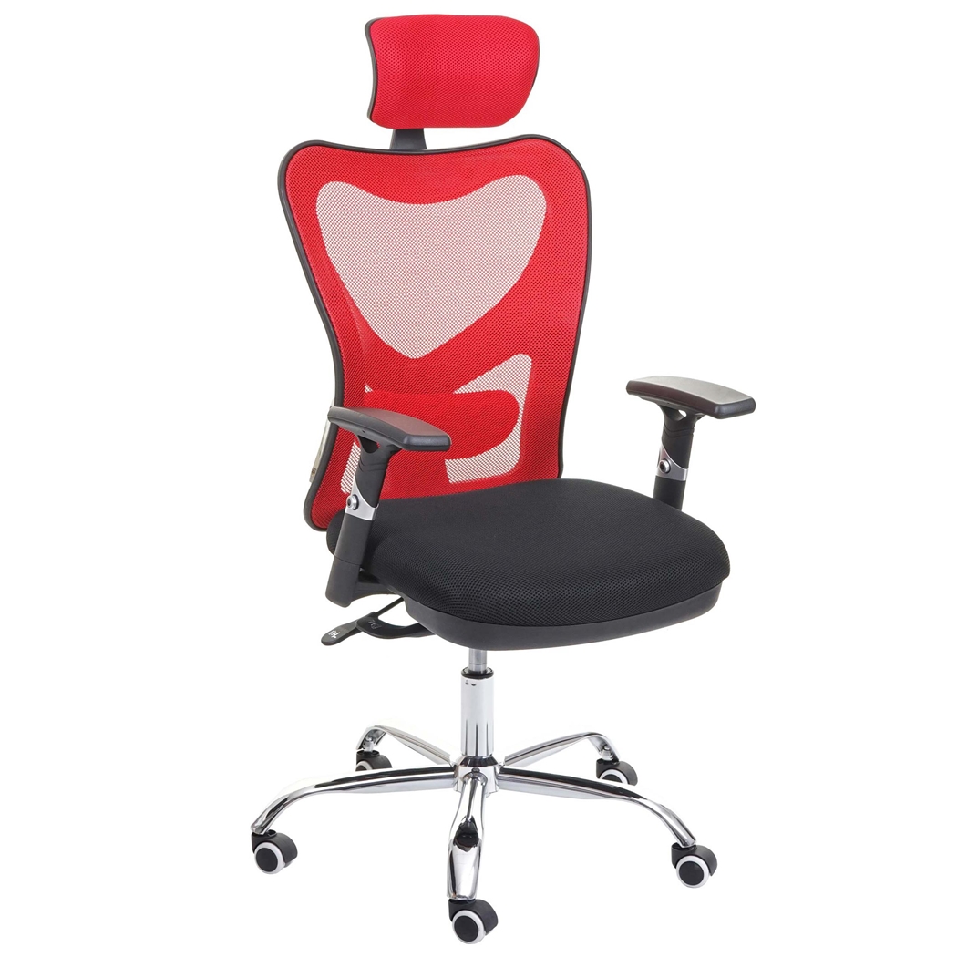 DEMO# Silla Ergonómica LUCIA, Uso 8 Horas, Soporte Lumbar Acolchado, Estructura Metálica, Color Rojo