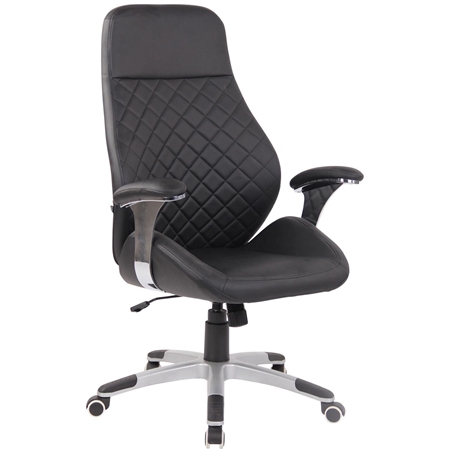 DEMO# Sillón Ejecutivo DRESDE, Amplio y Cómodo, Costuras Vistas, en Piel Color Negro