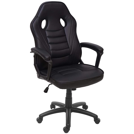 Silla Gaming DRIFT, Diseño Deportivo, Grueso Acolchado, en Piel Negra