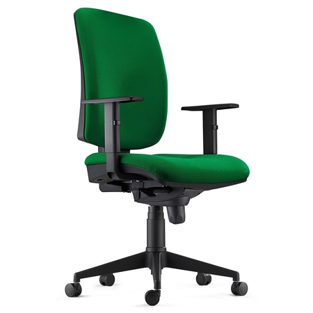 DEMO# Silla Ergonómica PIERO, en Tela color Verde, con Brazos Ajustables