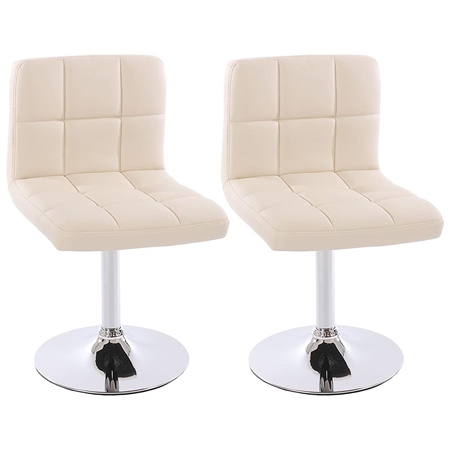 Silla de Confidente VERDI, Base Metálica, en Piel color Crema