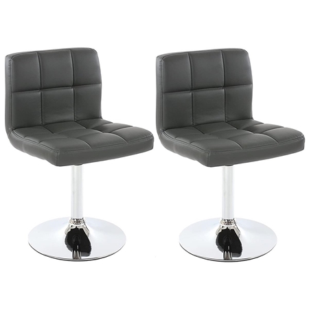 Silla de Confidente VERDI, Base Metálica, en Piel color Gris