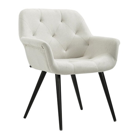 Silla de Confidente LIDIA TELA, Patas Negras, en color Beige