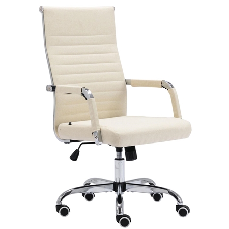 DEMO# Silla de Oficina BERLIN TELA, Elegante Diseño, Muy Confortable, en Crema