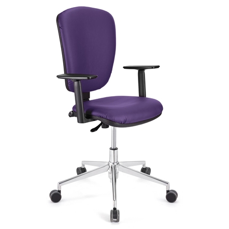 DEMO# Silla de Oficina CALIPSO PRO PIEL, Respaldo y Brazos Ajustables, Base Metálica, En Morada