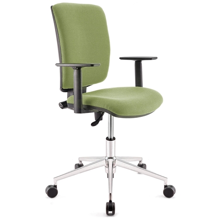 DEMO# Silla de Oficina ATLAS PRO, Respaldo y Brazos Ajustables, Base Metálica, En Tela Verde 