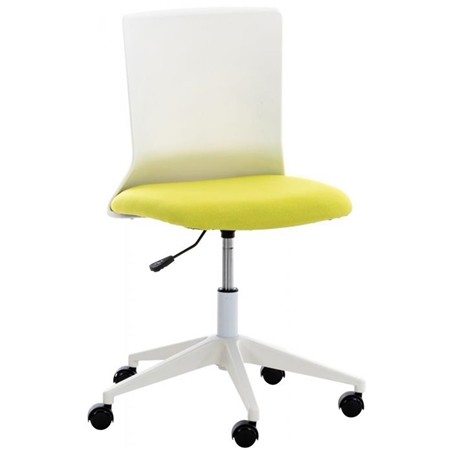 Silla de Oficina TURY, Estructura Blanca, en Tela color Verde