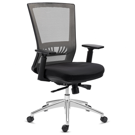 DEMO# Silla de Oficina MAGNUM, Uso 8 horas, Base de Aluminio, Soporte Lumbar, Gris