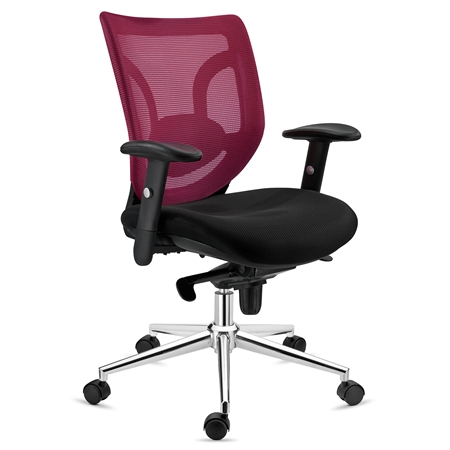 DEMO# Silla Ergonómica LAMBO, Uso 8H, Increíble Soporte Lumbar, Gran Comodidad, En Burdeos