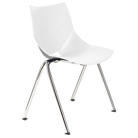 DEMO# Silla de Confidente AMIR, Cómoda y Práctica, Apilable, Color Blanco