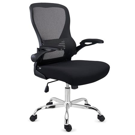 DEMO# Silla de Oficina CORFU, Brazos Abatibles, Diseño Ergonómico, Transpirable, En Negro