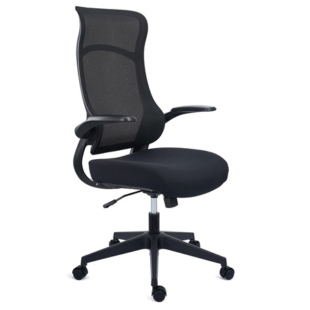 DEMO# Silla de Oficina DAFNE, Brazos Abatibles, Gran Diseño, Calidad y Ergonomía, En Negro