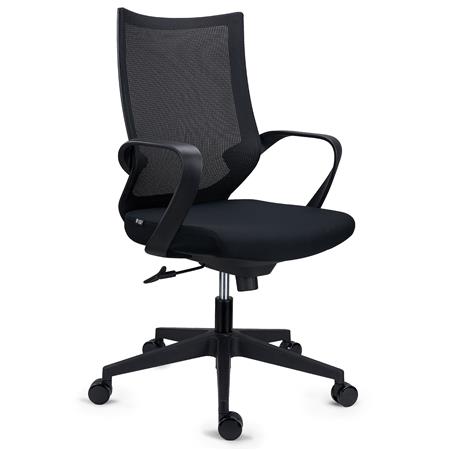 Silla de oficina SINTRA, Ergonómica, Diseño Moderno, en Malla Transpirable y Tela, en Negro