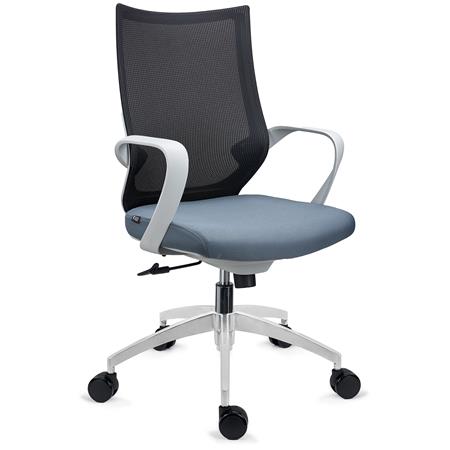 Silla de oficina SINTRA, Ergonómica, Diseño Moderno, en Malla Transpirable y Tela, en Gris