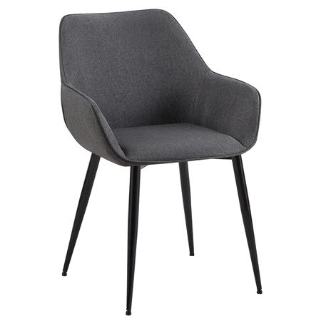 Silla de Confidente MAYA, Tapizado de Tela, Patas Negras, en color Gris oscuro