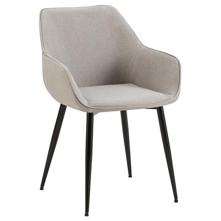 Silla de Confidente MAYA, Tapizado de Tela, Patas Negras, en color Gris claro