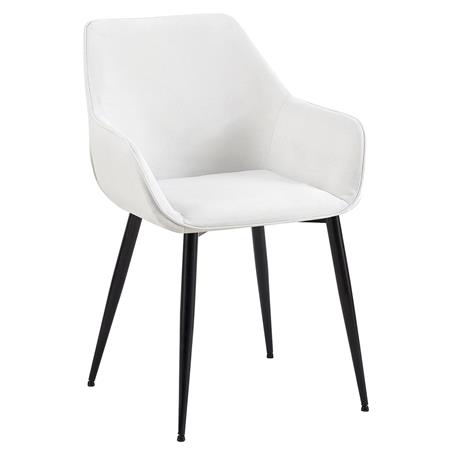 Silla de Confidente MAYA, Tapizado de Tela, Patas Negras, en color Crema