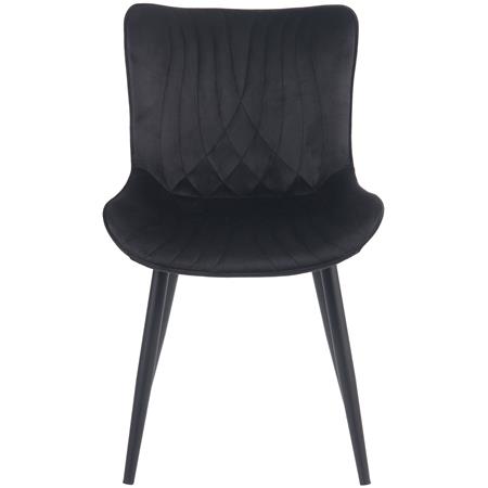 Silla de Confidente KIMET, Grueso Acolchado, Patas Metálicas, en Terciopelo color Negro