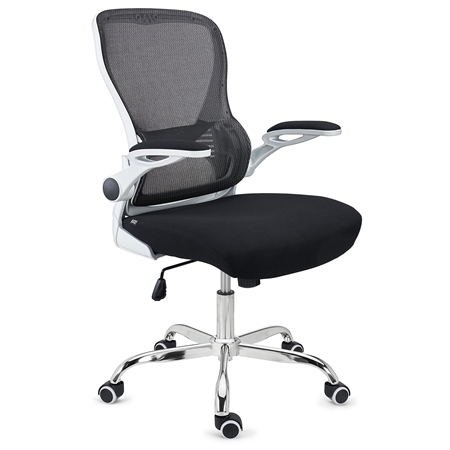 DEMO# Silla de Oficina CORFU, Brazos Abatibles, Diseño Ergonómico, Transpirable, En Blanco y Negro