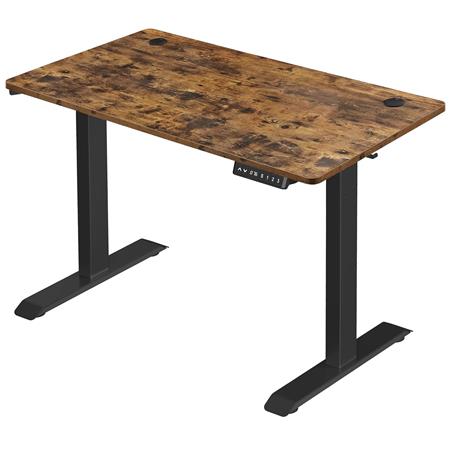Mesa de Ordenador ANETO, Altura Regulable Eléctrica, 140x60x73,5-119 cm, color Marrón