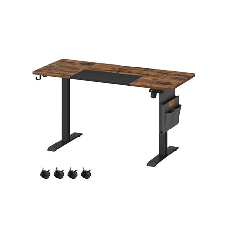 Mesa de Ordenador SOLOMON, Altura Regulable Eléctrica, 140x60x72-120 cm, color Marrón