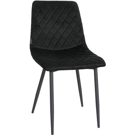 Silla de Confidente ROY, Robusta Estructura Metálica, en Terciopelo color Negro