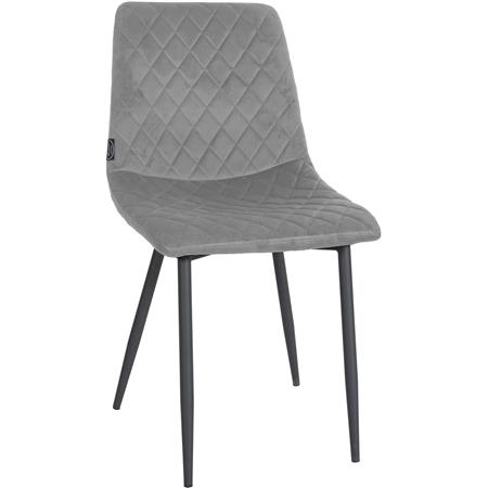 Silla de Confidente ROY, Robusta Estructura Metálica, en Terciopelo color Gris