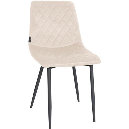 Silla de Confidente ROY, Robusta Estructura Metálica, en Terciopelo color Crema