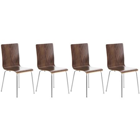 Lote de 4 sillas de Confidente PERE, Patas Metálicas, en Madera color Marrón Nogal