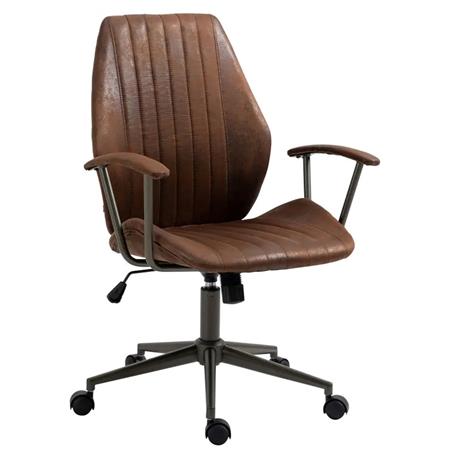 Sillón de Oficina BAKIN, Diseño Exclusivo, Mecanismo Basculante, en Piel Marrón
