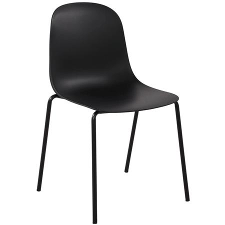 Silla de Confidente EMMA, Sencilla y Funcional, Apilable, Color Negro
