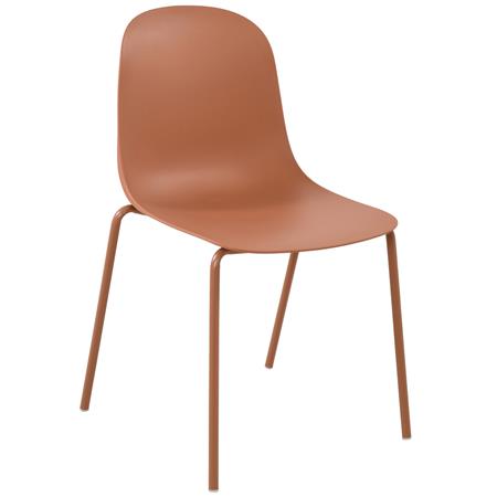 Silla de Confidente EMMA, Sencilla y Funcional, Apilable, Color Terracota