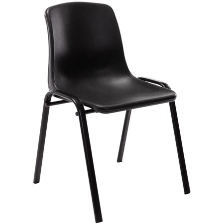 Silla de Confidente LEILA, Apilable, Patas Metálicas, color Negro