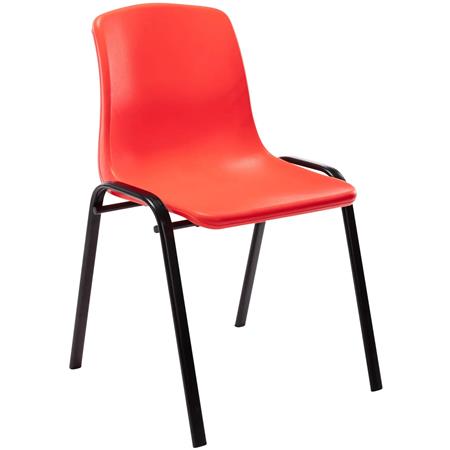 Silla de Confidente LEILA, Apilable, Patas Metálicas, color Rojo