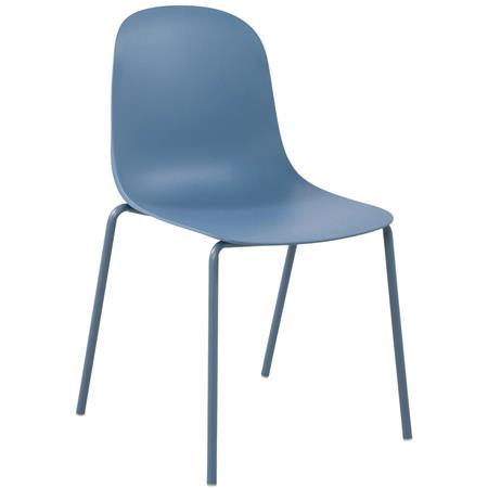 Silla de Confidente EMMA, Sencilla y Funcional, Apilable, Color Azul