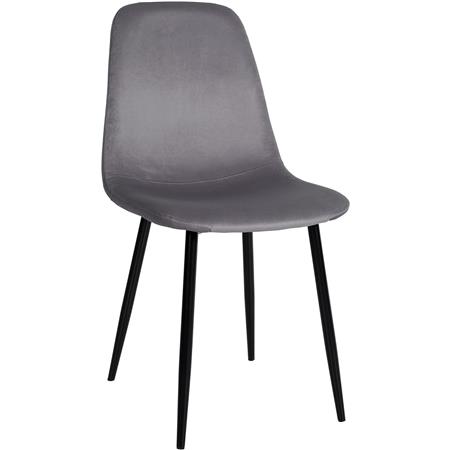 Silla de Confidente NAIPES, Robusta Estructura Metálica, en Terciopelo color Gris oscuro