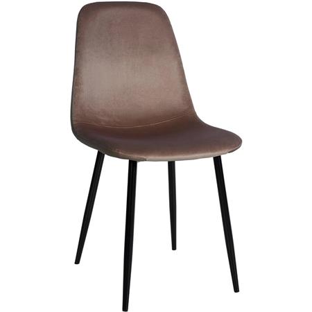 Silla de Confidente NAIPES, Robusta Estructura Metálica, en Terciopelo color Marrón