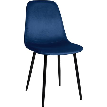 Silla de Confidente NAIPES, Robusta Estructura Metálica, en Terciopelo color Azul