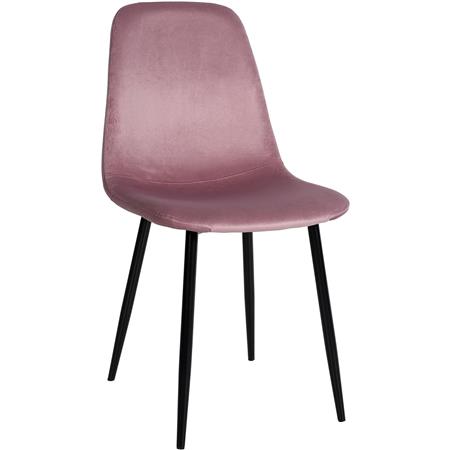 Silla de Confidente NAIPES, Robusta Estructura Metálica, en Terciopelo color Rosado