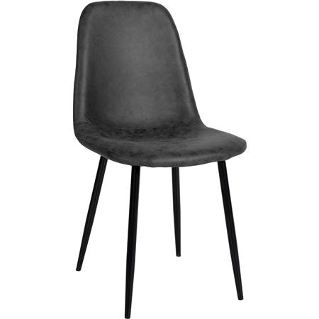 Silla de Confidente NAIPES, Robusta Estructura Metálica, en Piel color Negro