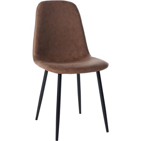Silla de Confidente NAIPES, Robusta Estructura Metálica, en Piel color Marrón